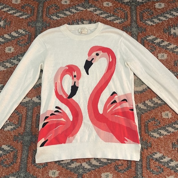 Kate Spade Iconic Intarsia Flamingo Sweater Small - Picture 2 of 7